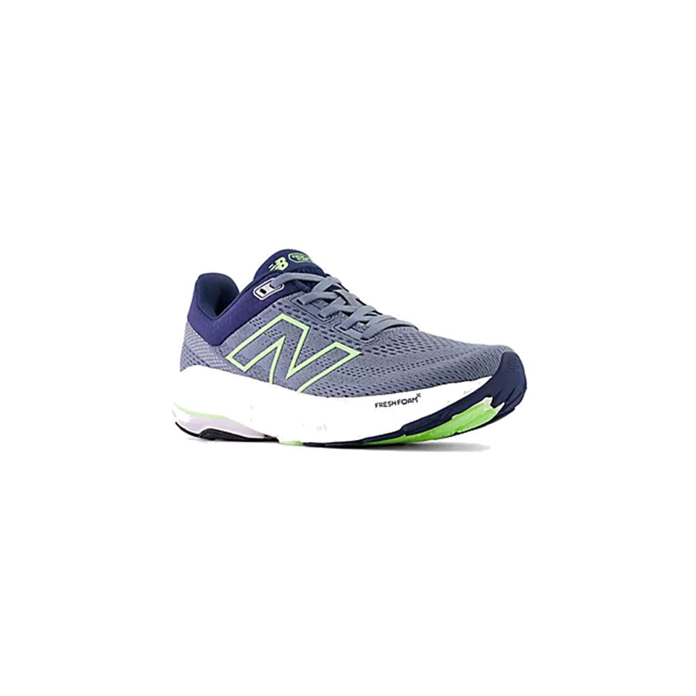 A single New Balance Fresh Foam X 860v14 running shoe in gray with a white sole and neon green accents, displayed on a plain white background.