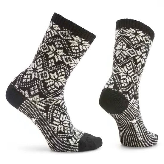 SMARTWOOL SNOWFLAKE CREW SOCKS BLACK - WOMENS