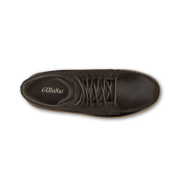 OLUKAI MOLINA WATERPROOF LEATHER CANVAS CHUKKA BOOT DARK  display picture 3