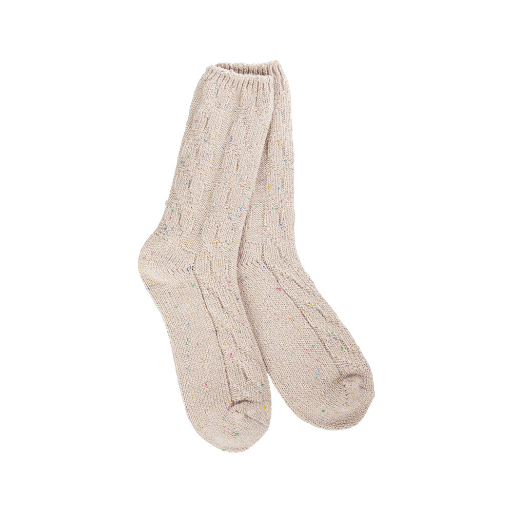WORLDS SOFTEST RAGG CABLE CREW SOCKS OATMEAL - WOMENS