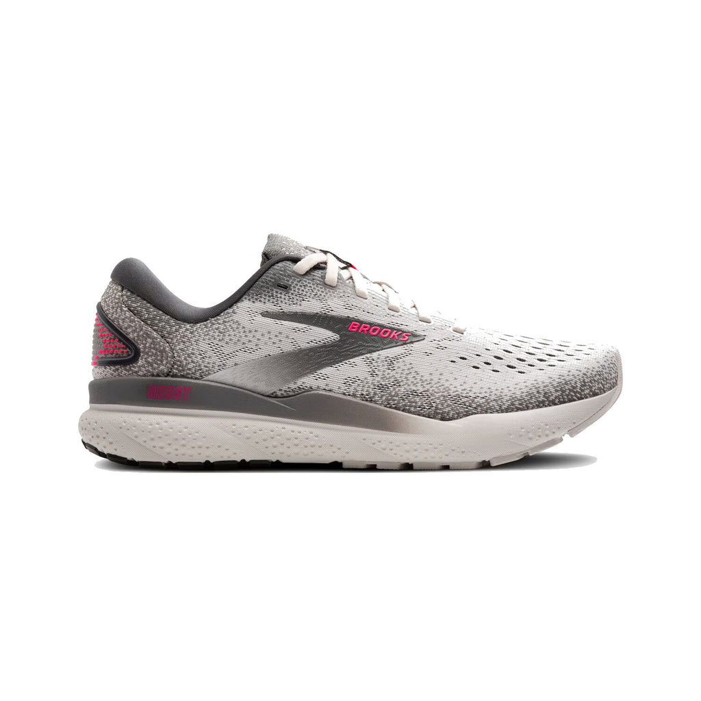 BROOKS GHOST 16 GREY/GARGOYLE/PINK - WOMENS - Lamey Wellehan Shoes