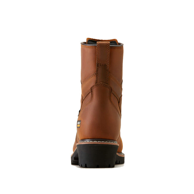 ARIAT COMP TOE 8 INCH SHOCK SHIELD WATERPROOF LOGGER 400 GRAMS INSUL COPPER BROWN - MENS
