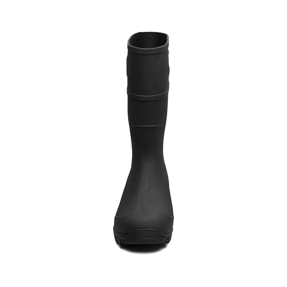 Bogs Essential Rain Tall Black - Kids rubber boot with space-age seamless construction, isolated on a white background, viewed from the front.