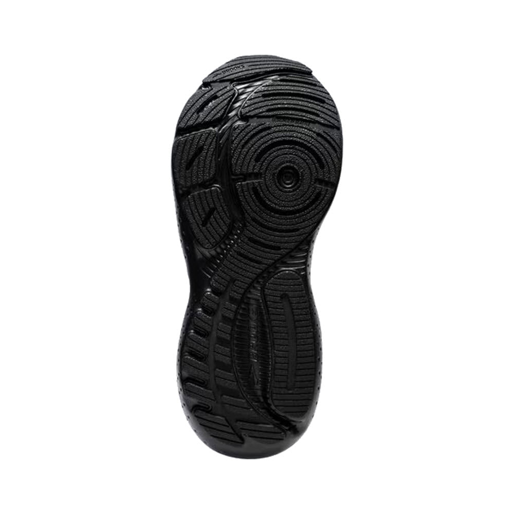 Brooks Glycerin GTS 21 black shoe sole with DNA LOFT v3 cushioning and tread pattern against a white background.