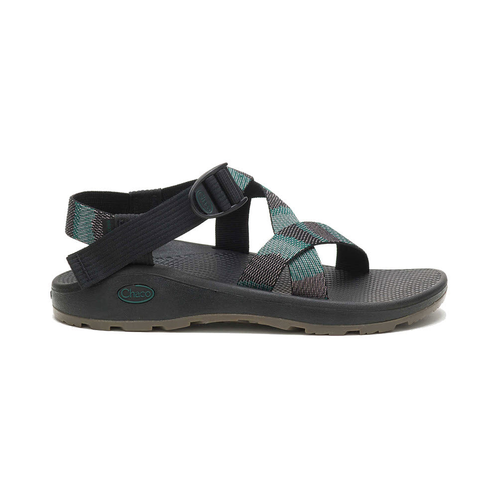 A single Chaco CHACO Z CLOUD SANDAL WEAVE BLACK - MENS with adjustable strap design and a ChacoGrip™ rubber outsole, displayed against a white background.