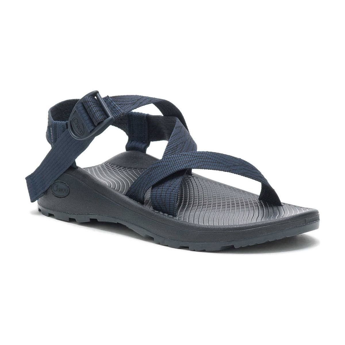 A single blue Chaco Z/Cloud sandal with adjustable straps and a circular logo on the side, displayed against a white background.