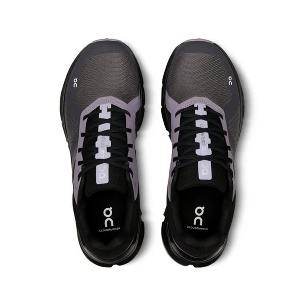 A pair of On Running ON CLOUDRUNNER IRON/BLACK - MENS sneakers.
