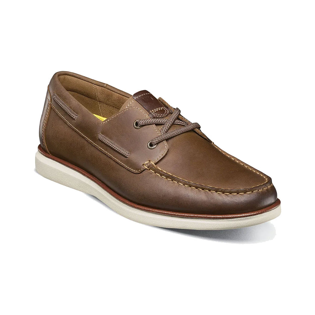 FLORSHEIM TROPICS ELASTIC LACE BOAT SHOE BROWN- MENS - Lamey