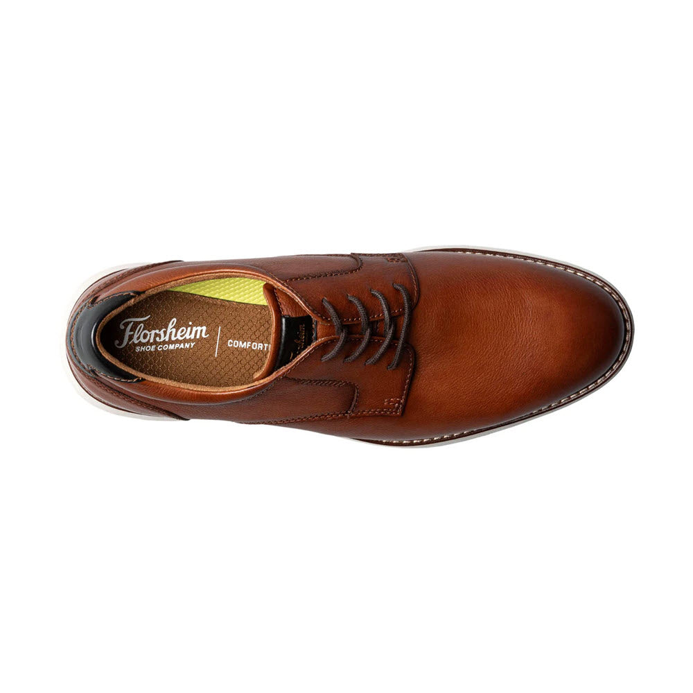 FLORSHEIM LAUNCH PLAIN TOE LACE OXFORD COGNAC NAVY WHITE SOLE - MENS - Lamey Wellehan Shoes FLORSHEIM LAUNCH PLAIN TOE LACE OXFORD COGNAC NAVY WHITE SOLE - MENS - Lamey Wellehan Shoes