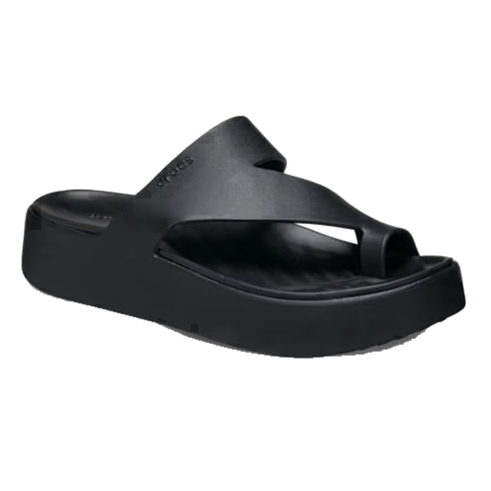 CROCS GETAWAY PLATFORM TOE LOOP BLACK - WOMENS