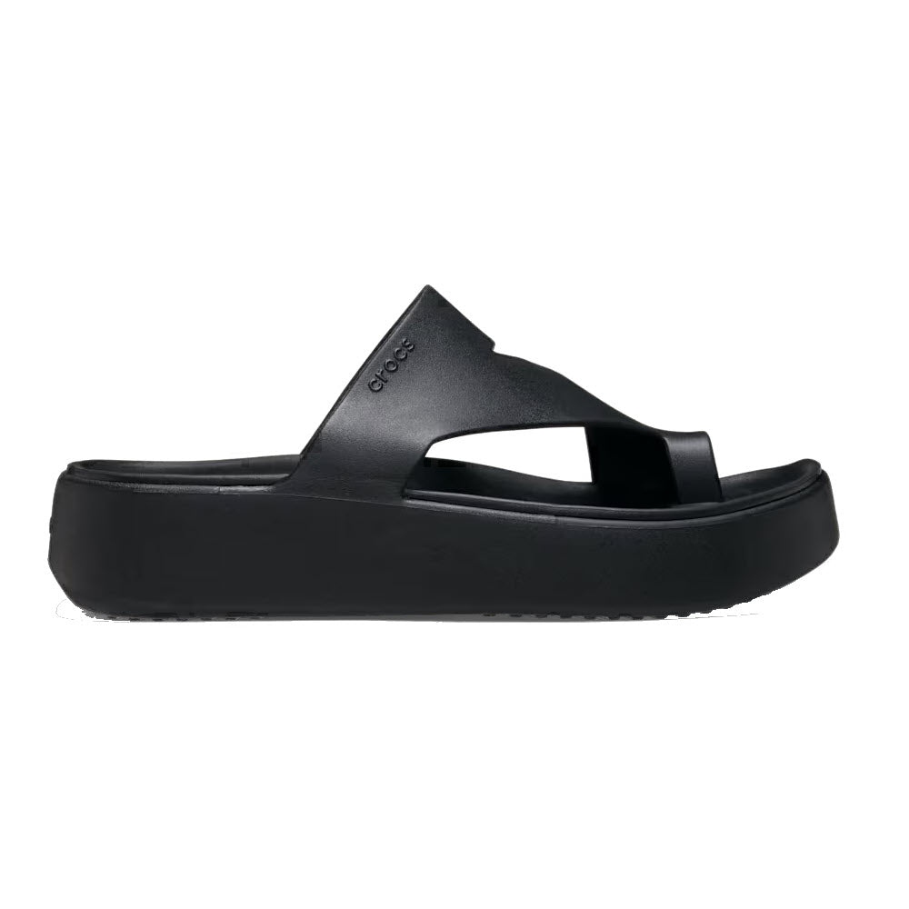CROCS GETAWAY PLATFORM TOE LOOP BLACK - WOMENS