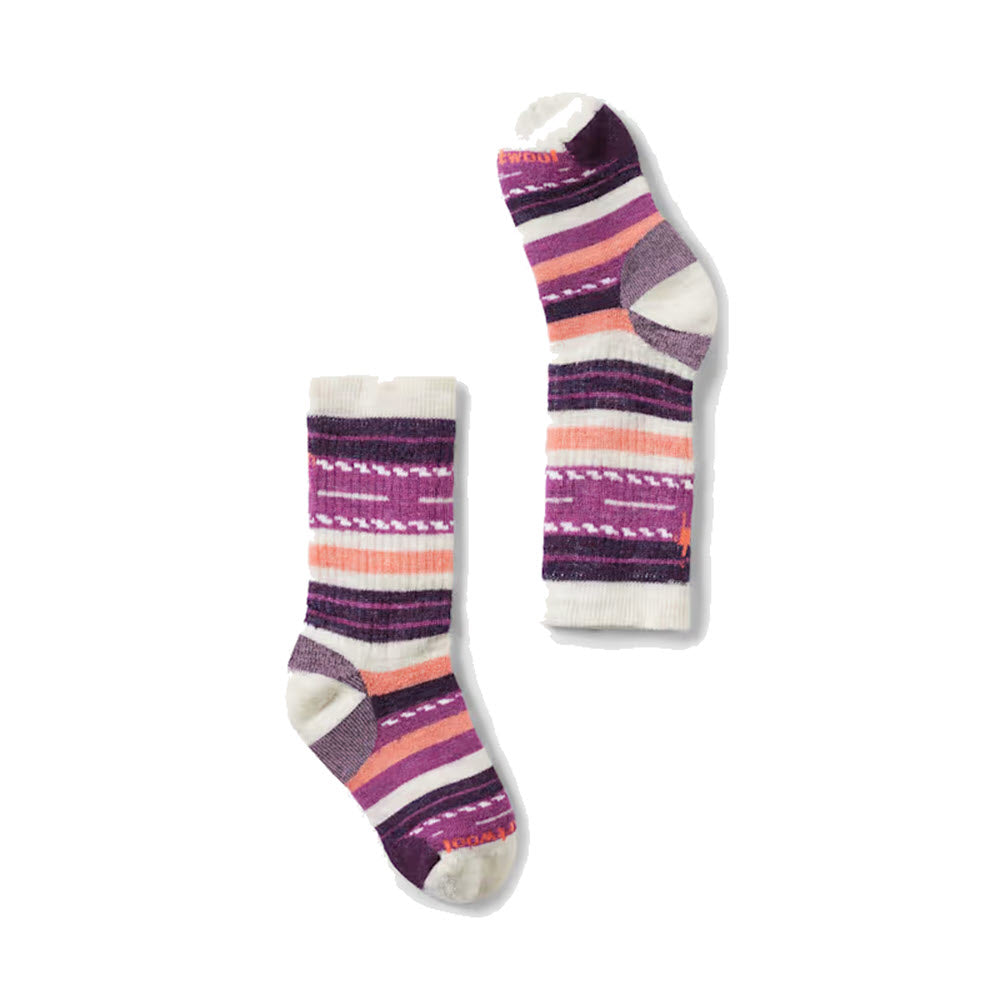 SMARTWOOL HIKE MARGARITA CREW SOCKS MOONBEAM - KIDS