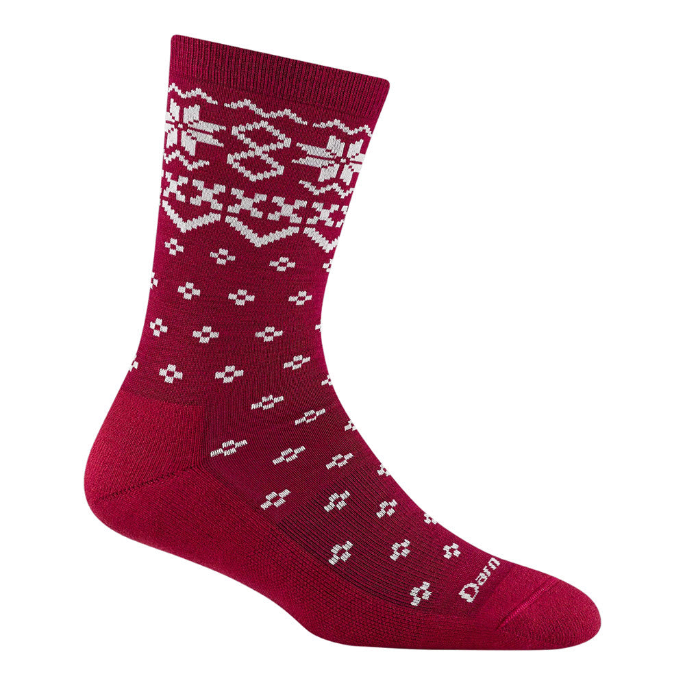 DARN TOUGH SHETLAND CREW SOCKS BURGUNDY - WOMENS