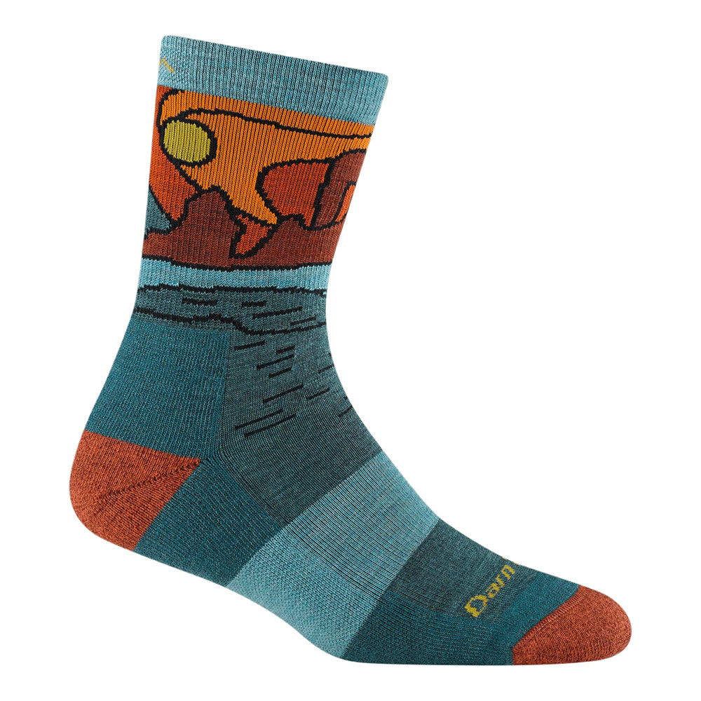 DARN TOUGH CELESTE CREW SOCKS TEAL - WOMENS