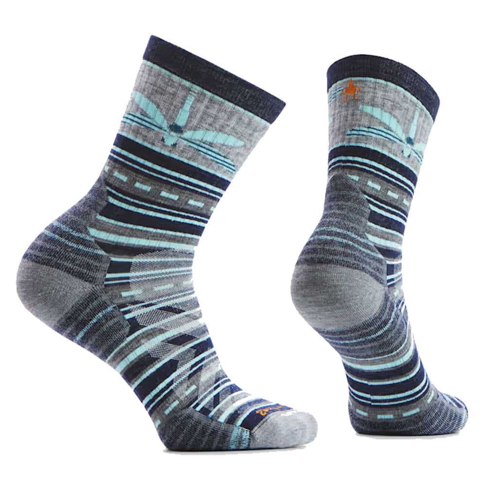 SMARTWOOL HIKE DRAGON STITCH MID CREW SOCKS DEEP NAVY - WOMENS