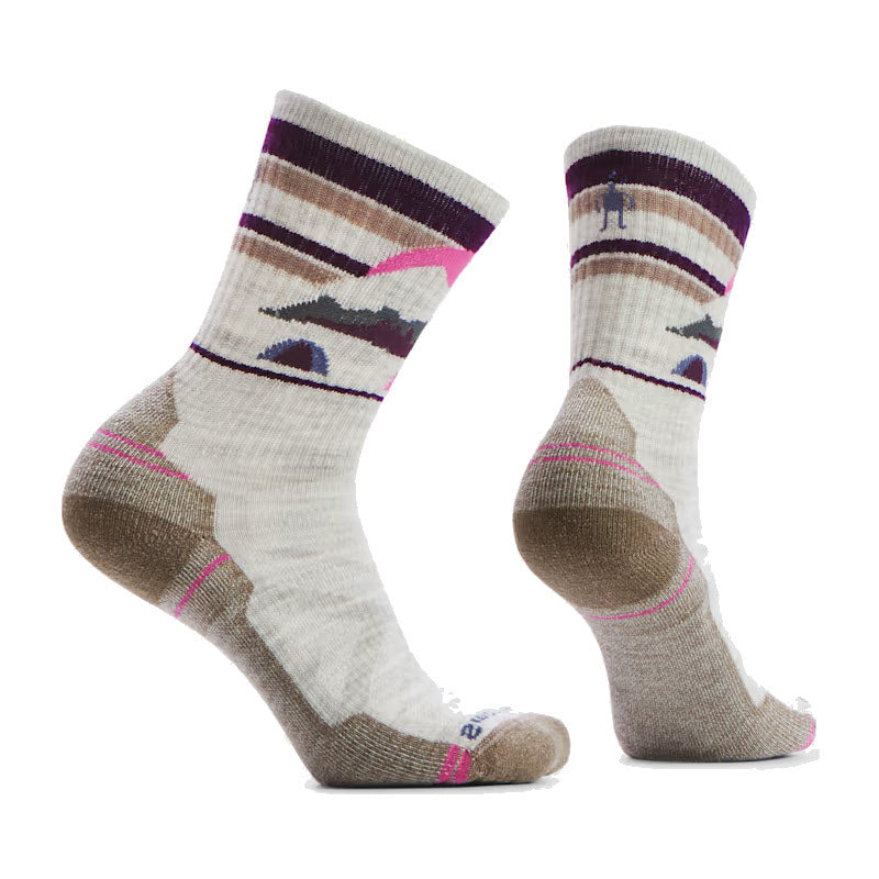 SMARTWOO HIKE CREW SOCKS MOUNTAIN MOON ASH - WOMENS