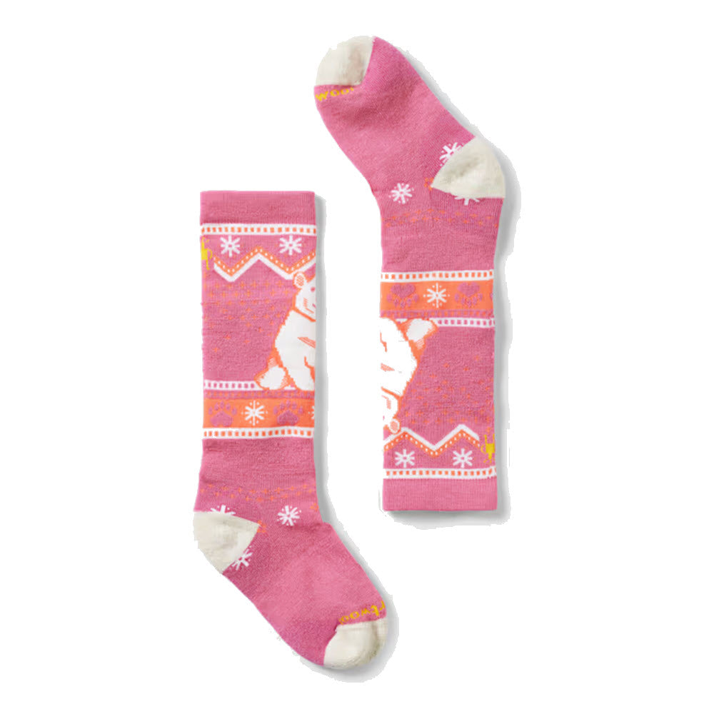 SMARTWOOL WINTERSPORT POLAR BEAR KNEE HIGH SOCKS GARDEN PINK - KIDS
