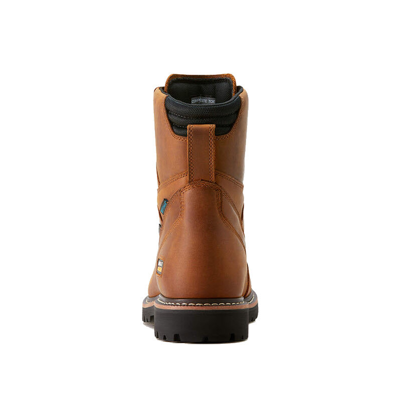 ARIAT 8 INCH LONGVIEW SHOCK SHIELD H20 BOOT COPPER BROWN - MENS