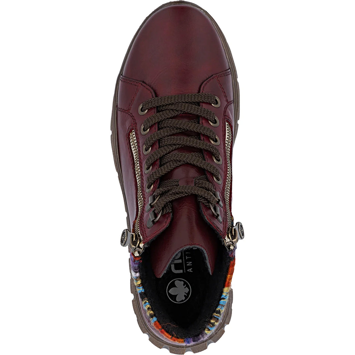 RIEKER KNIT CUFF HIGH TOP WINE MULTI - WOMENS