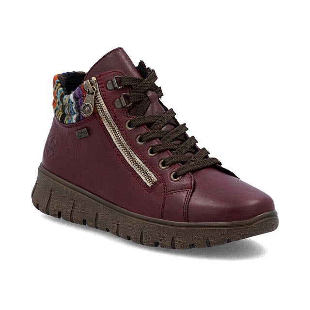 RIEKER KNIT CUFF HIGH TOP WINE MULTI - WOMENS