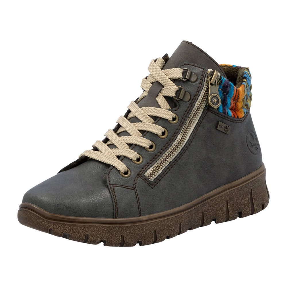 RIEKER KNIT CUFF HIGH TOP ROCK MULTI - WOMENS