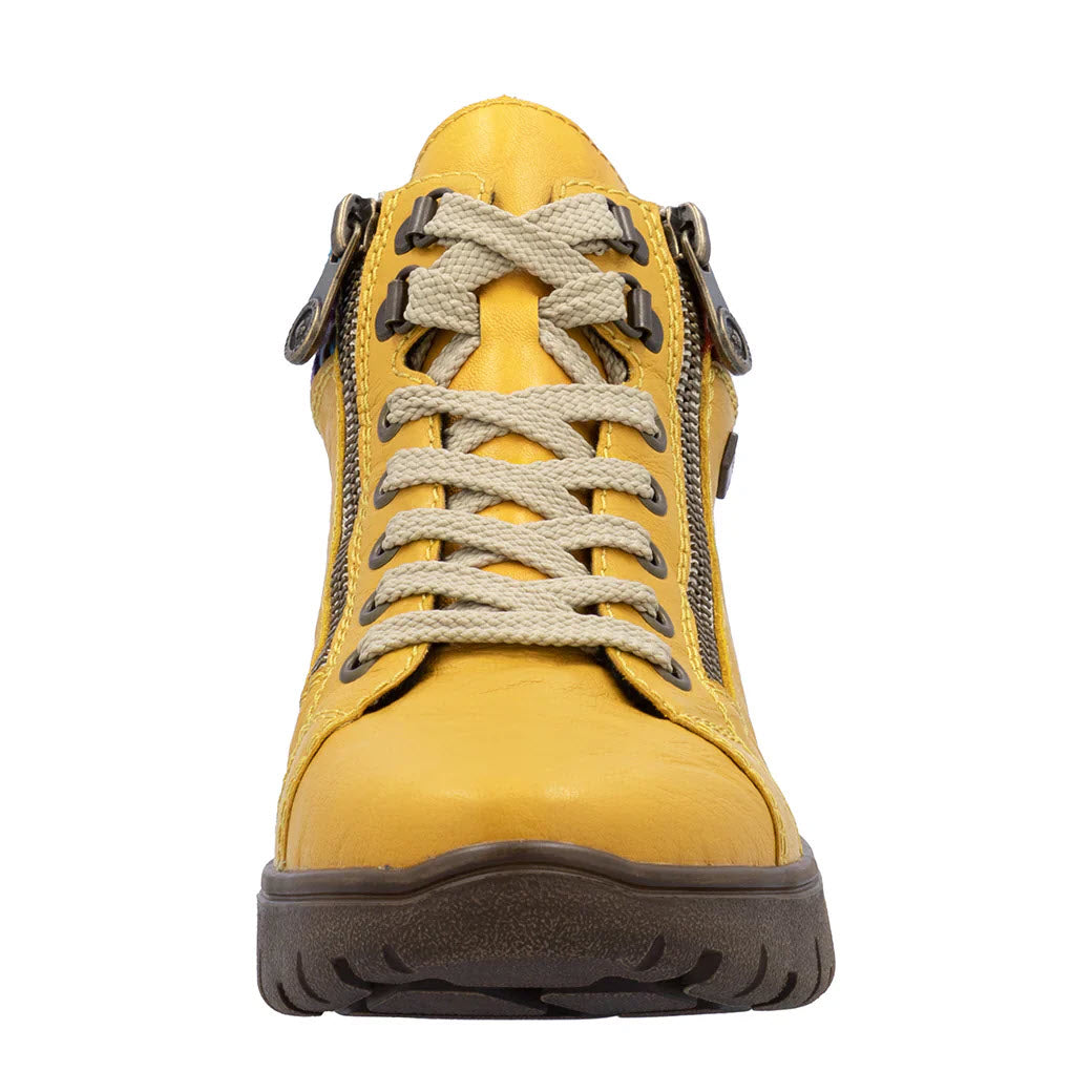 RIEKER KNIT CUFF HIGH TOP MUSTARD MULTI - WOMENS
