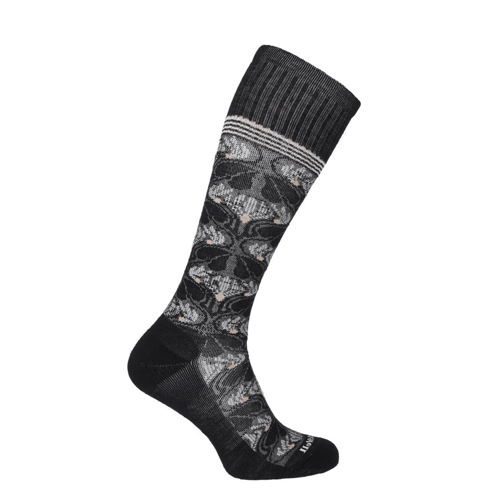 SOCKWELL FLORAL TAPESTRY KNEE HIGH SOCKS BLACK 15-20 MMHG - WOMENS