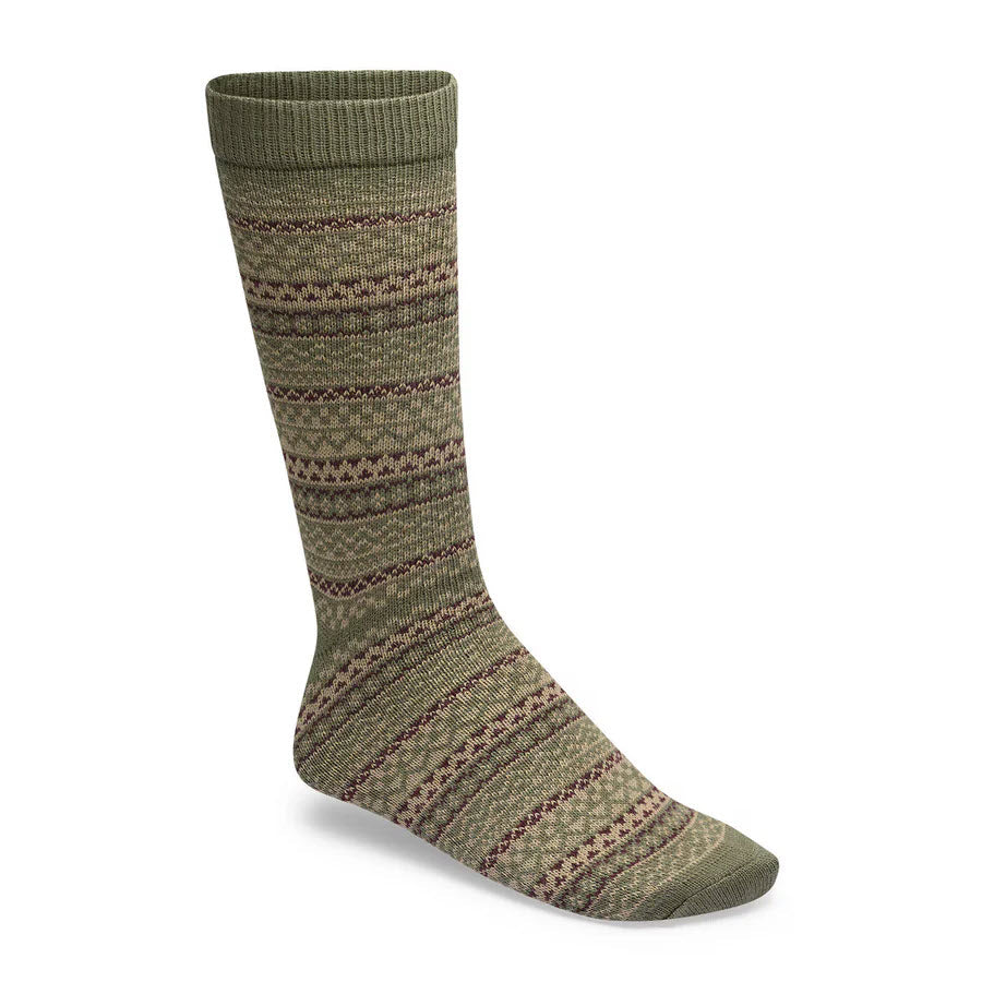 BIRKENSTOCK COTTON PATTERN CREW SOCKS ZINFANDEL/THYME/TAUPE - ADULT