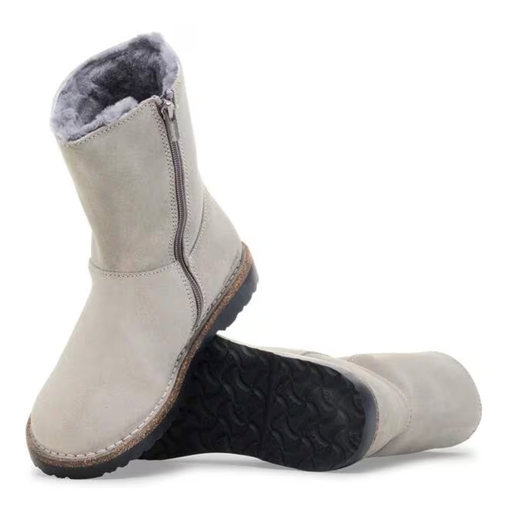 BIRKENSTOCK UPPSALA ZIP SHEARLING STONE COIN - WOMENS