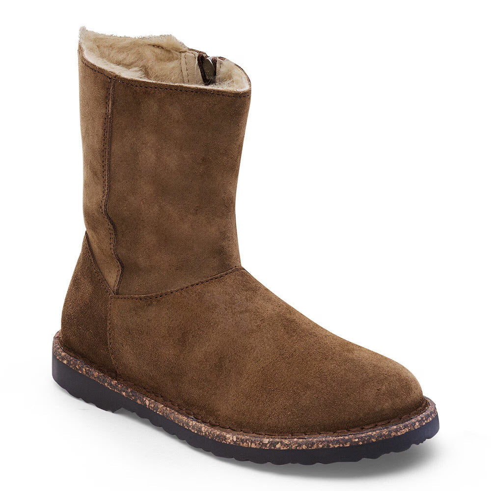 BIRKENSTOCK UPPSALA ZIP SHEARLING DARK TEA - WOMENS