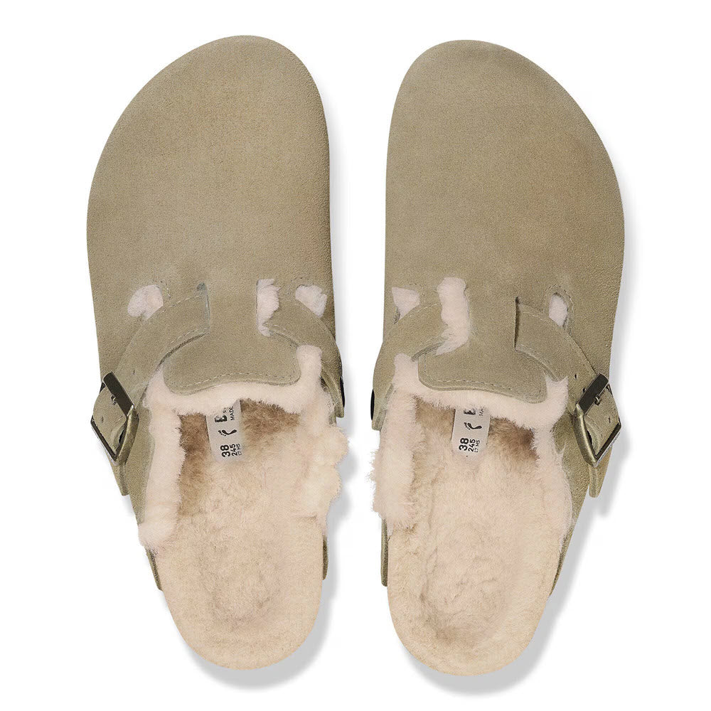 BIRKENSTOCK ARIZONA SHEARLING TAUPE/SANDCASTLE - WOMENS