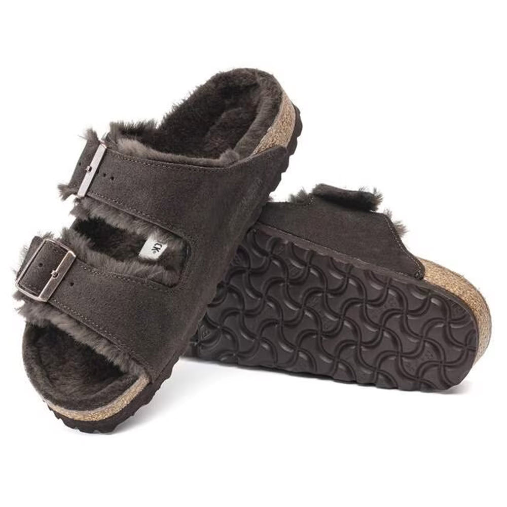 BIRKENSTOCK ARIZONA SHEARLING MOCHA/MOCHA - WOMENS