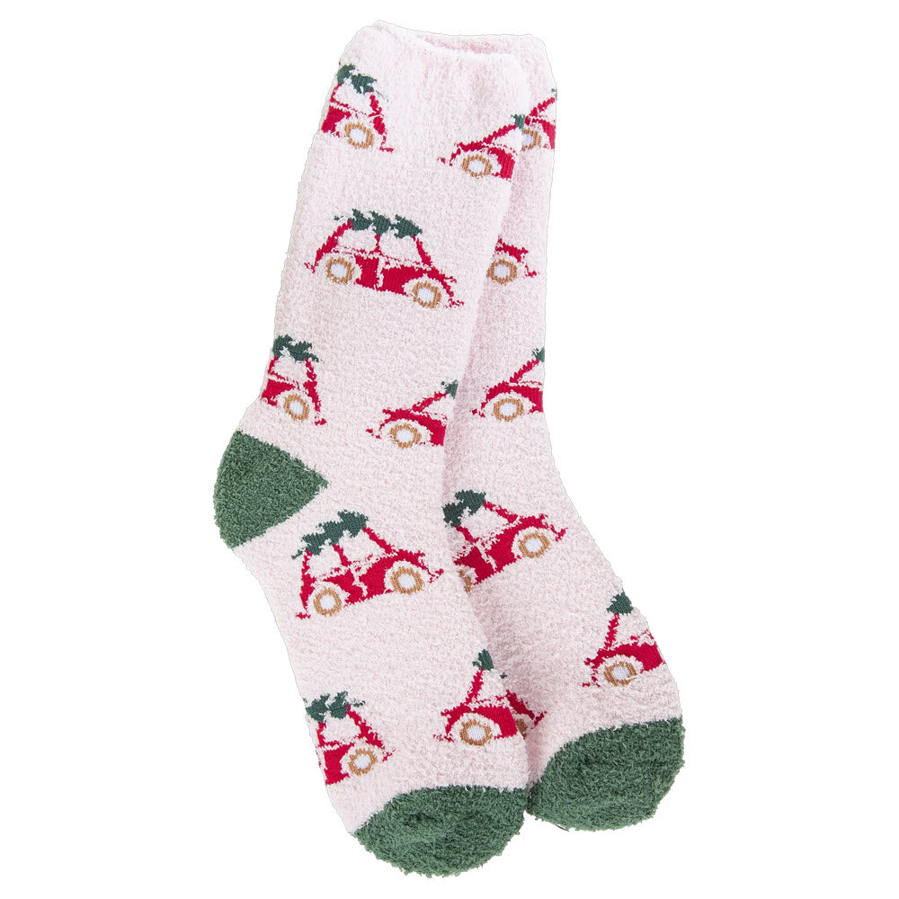WORLDS SOFTEST COZY CREW SOCKS HOLIDAY BUG - WOMENS