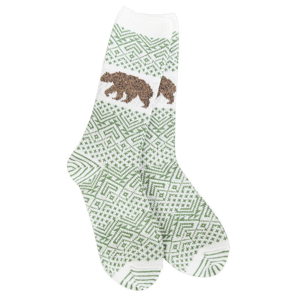 WORLDS SOFTEST NATURE WALK CREW SOCKS GREEN - WOMENS