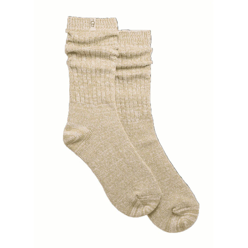 UGG RIB KNIT SLOUCHY CREW SOCKS MUTED BRASS - WOMENS