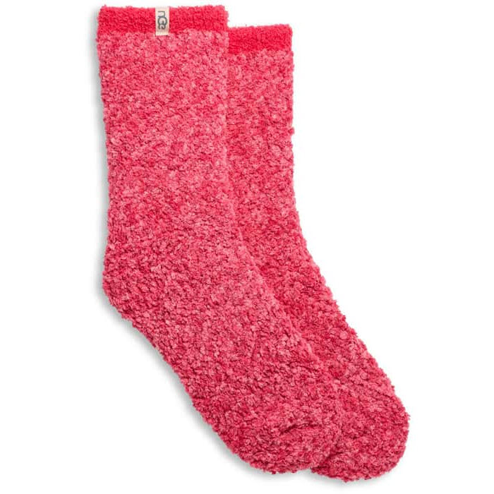 UGG COZY CHENILLE CREW SOCKS HIBISCUS PINK - WOMENS