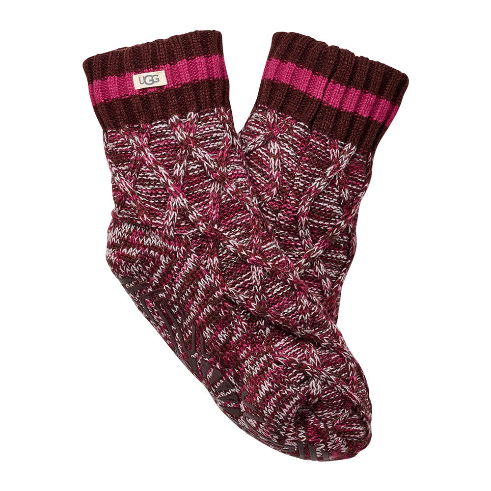 UGG DEEDEE LINED QUARTER SOCKS WILD GRAPE - WOMENS