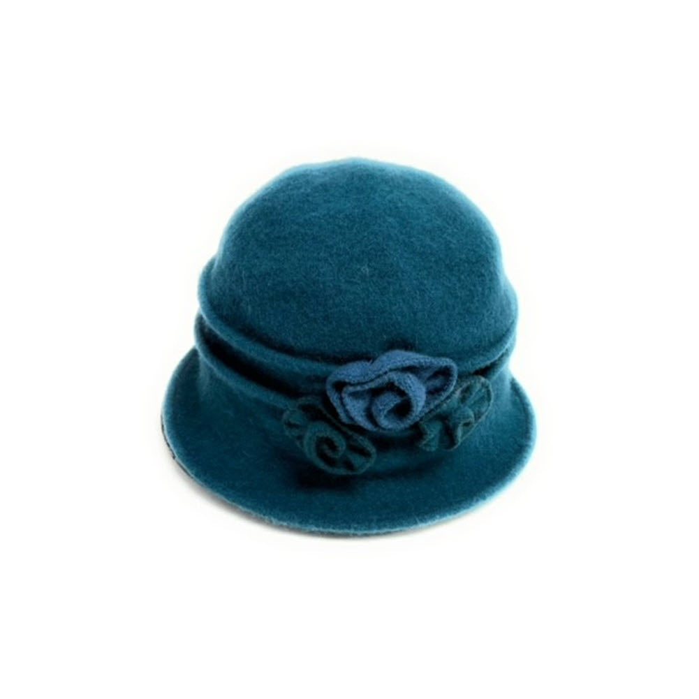SHIHREEN PLEATED CLOCHE HAT TEAL