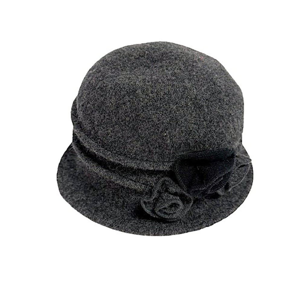 SHIHREEN PLEATED CLOCHE HAT GRAY