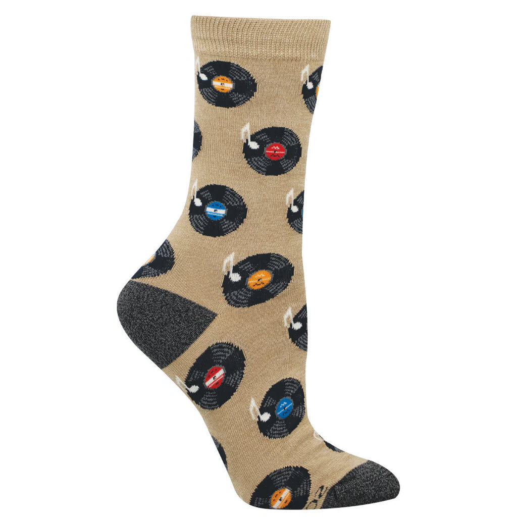 SOCKSMITH VINYL SOUNDS BETTER HEMP CREW SOCKS - WOMENS