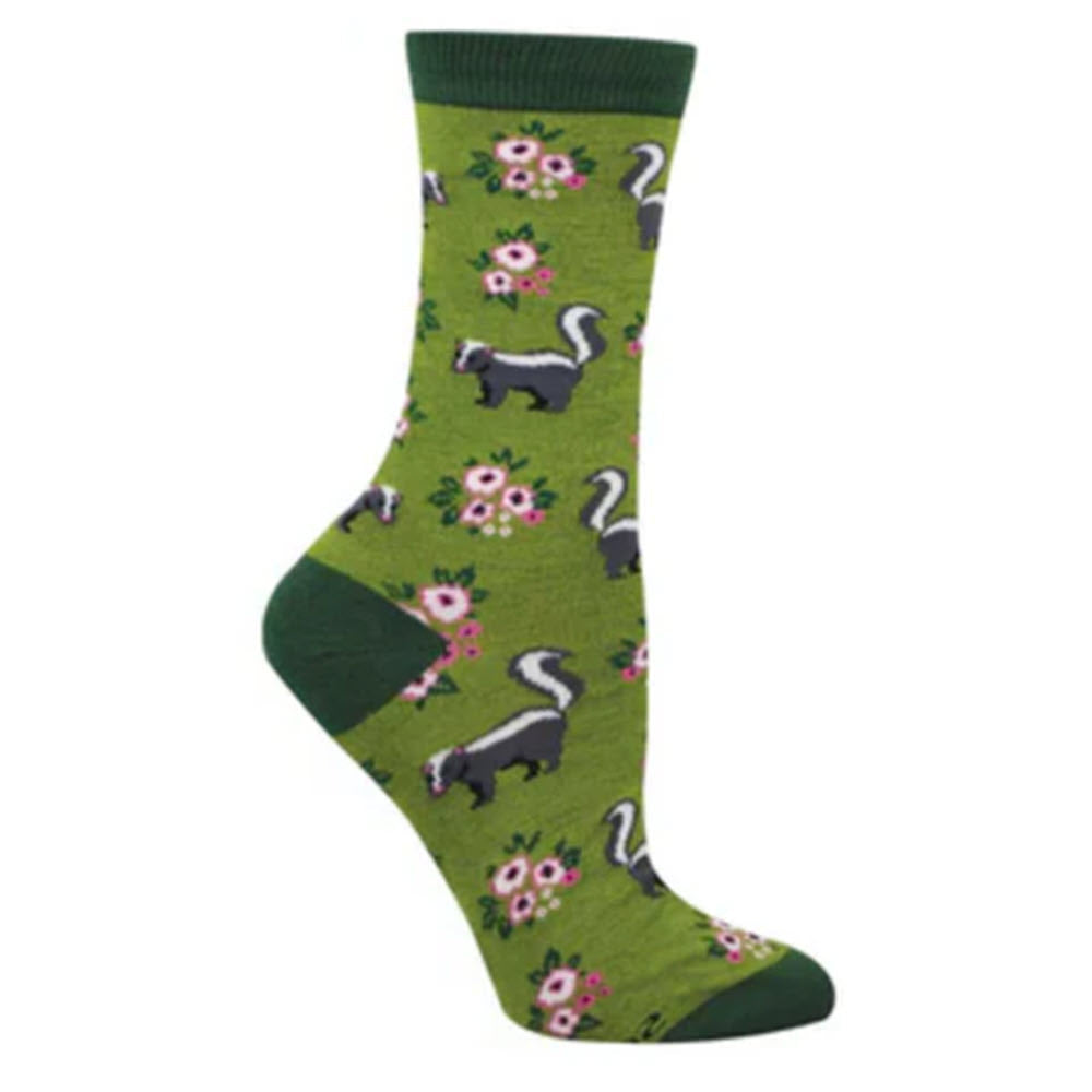 SOCKSMITH LOVE YOU STINKY CREW SOCKS GREEN - WOEMNS