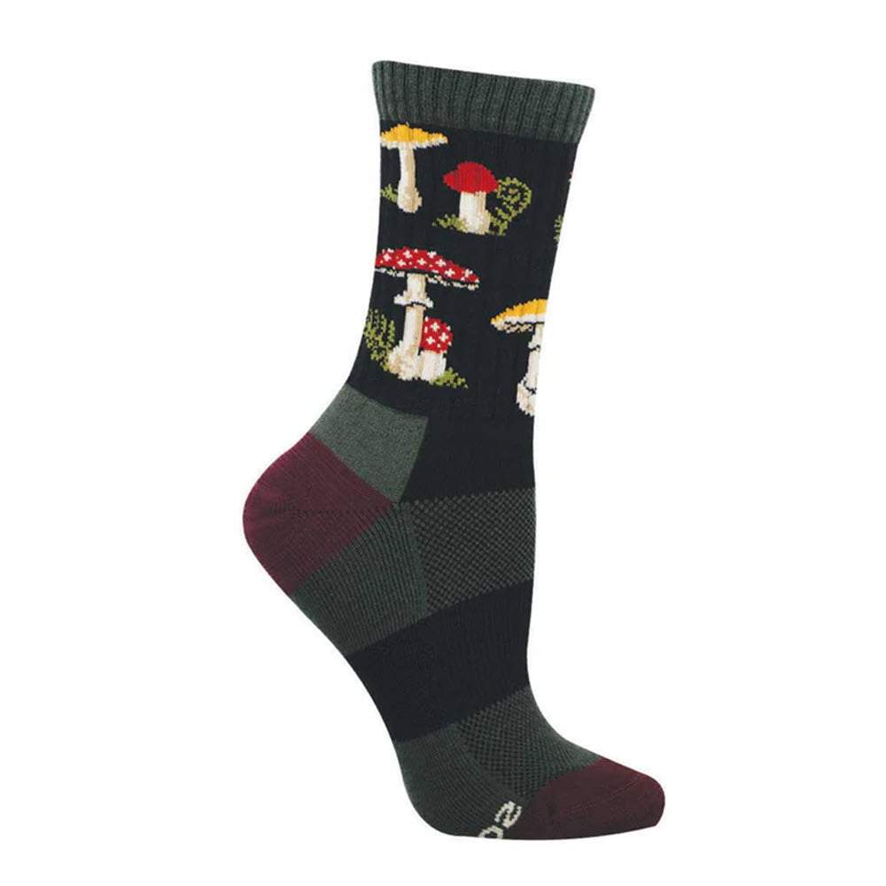 SOCKSMITH FORAGE THE FOREST CREW SOCKS BLACK - WOMENS