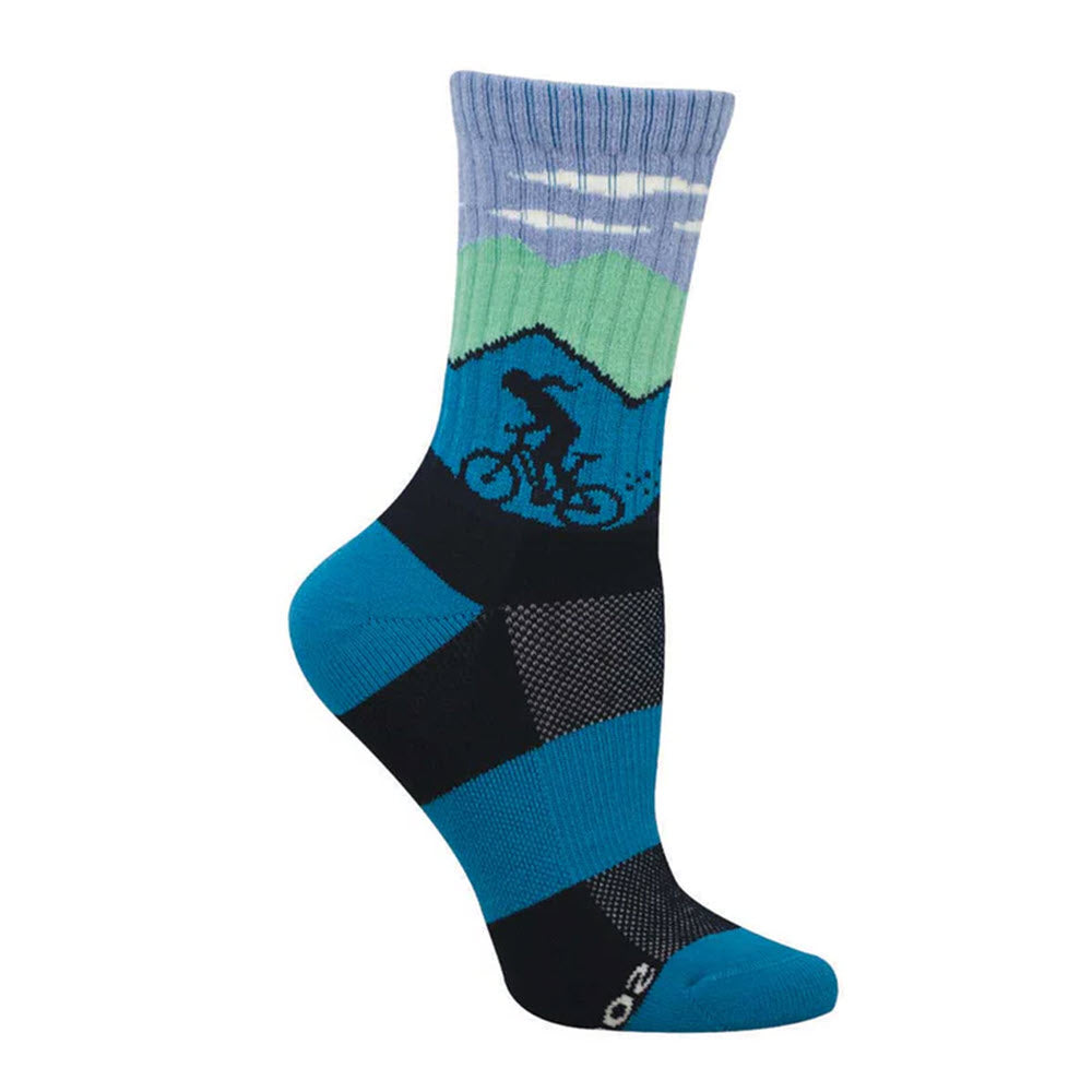 SOCKSMITH RIDE ON CREW SOCKS BLUE - WOMENS