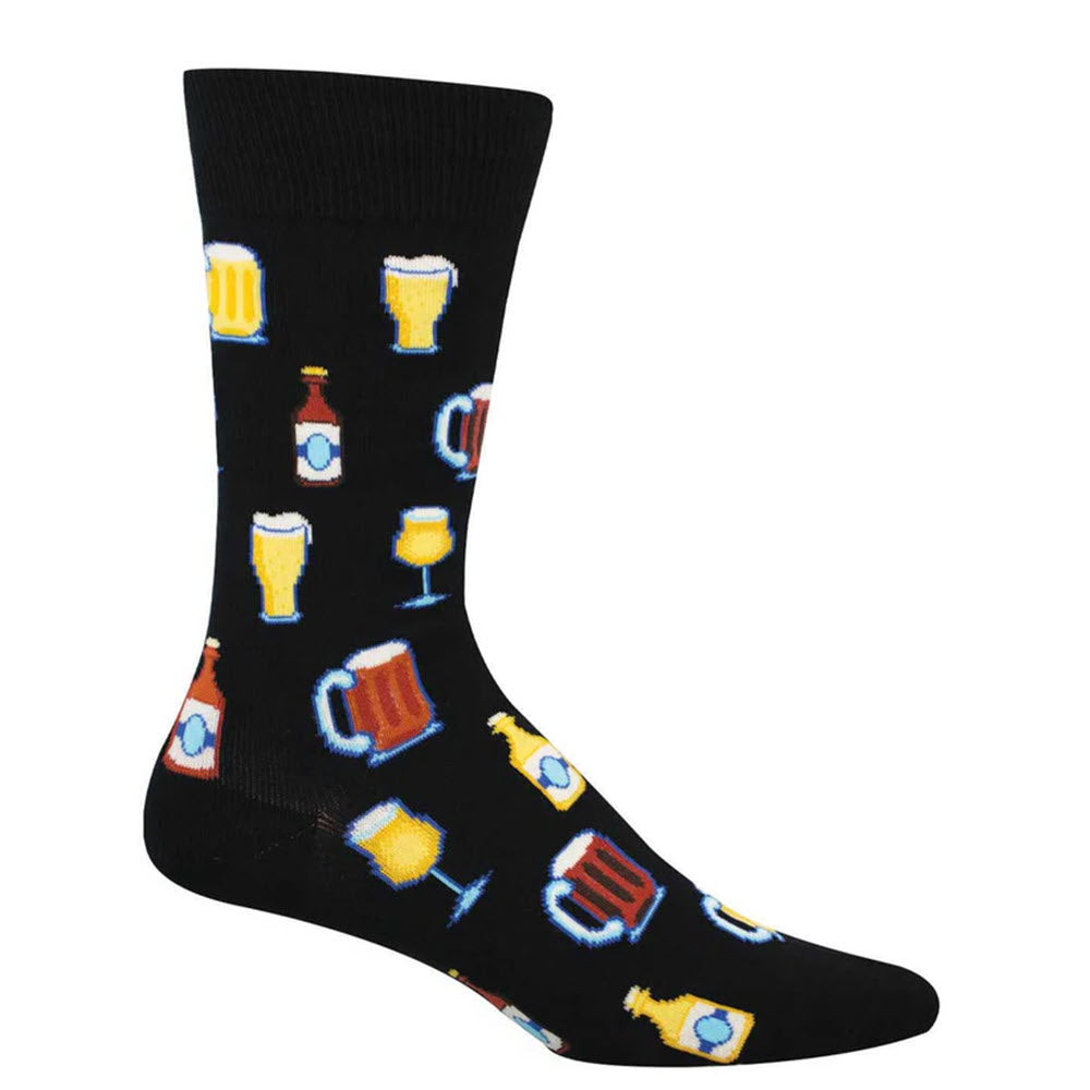 SOCKSMITH BEER GLASSES CREW SOCKS BLACK - MENS