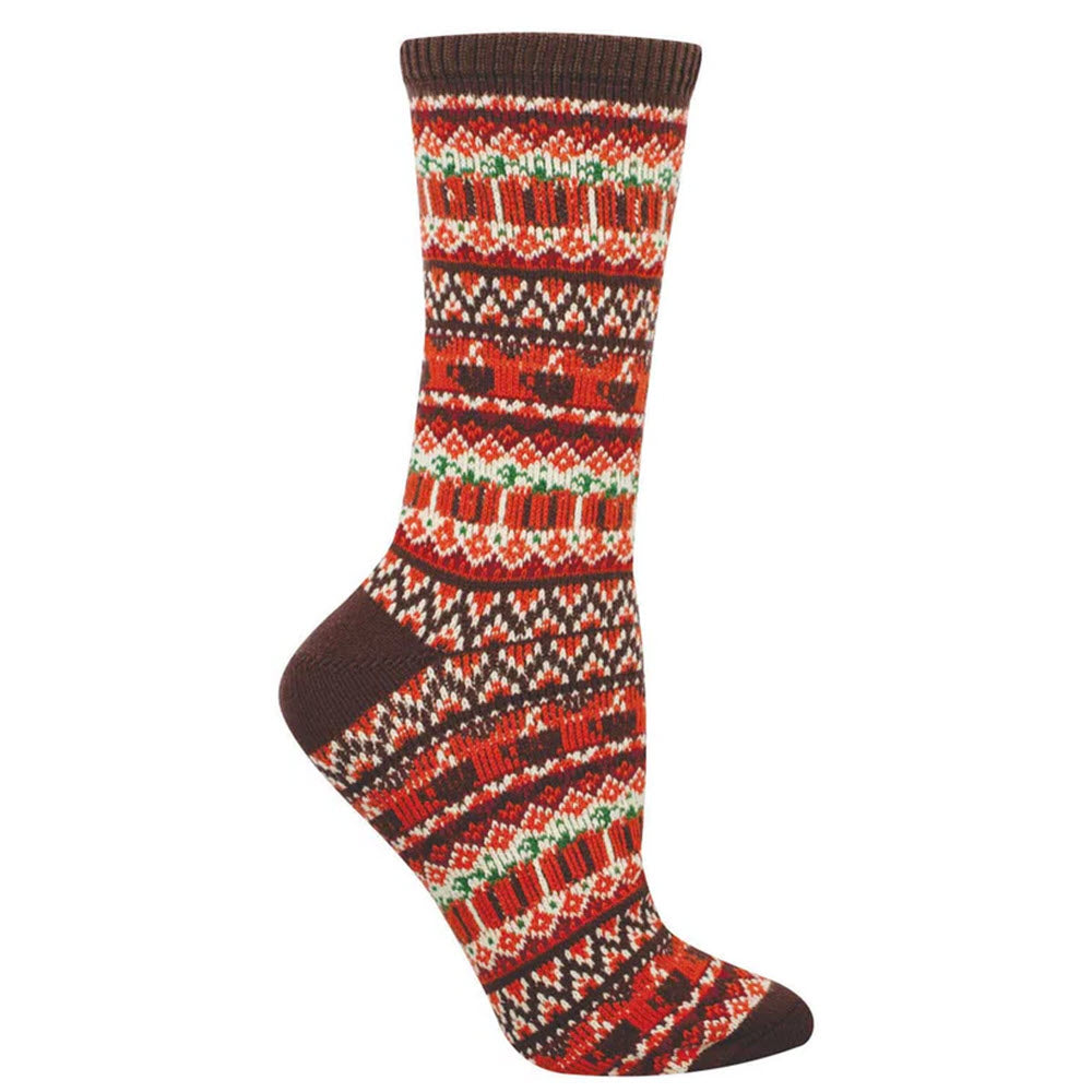 SOCKSMITH SWEATER CREW SOCKS PUMPKIN SPICE ORANGE - WOMENS