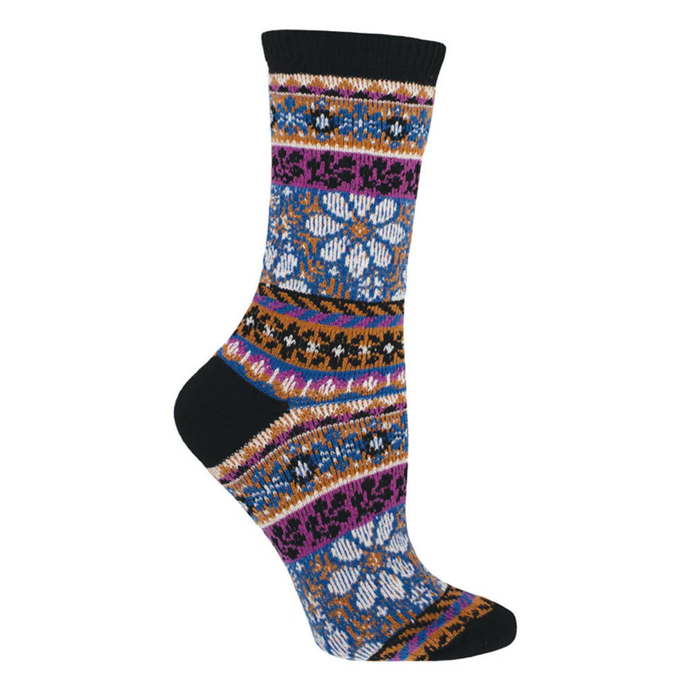 SOCKSMITH SWEATER CREW SOCKS IN THE GARDEN BLUE - WOMENS