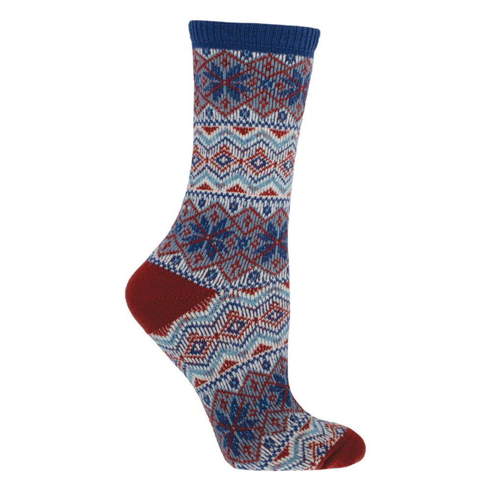 SOCKSMITH SWEATER CREW SOCKS PRAY FOR SNOW BLUE - WOMENS