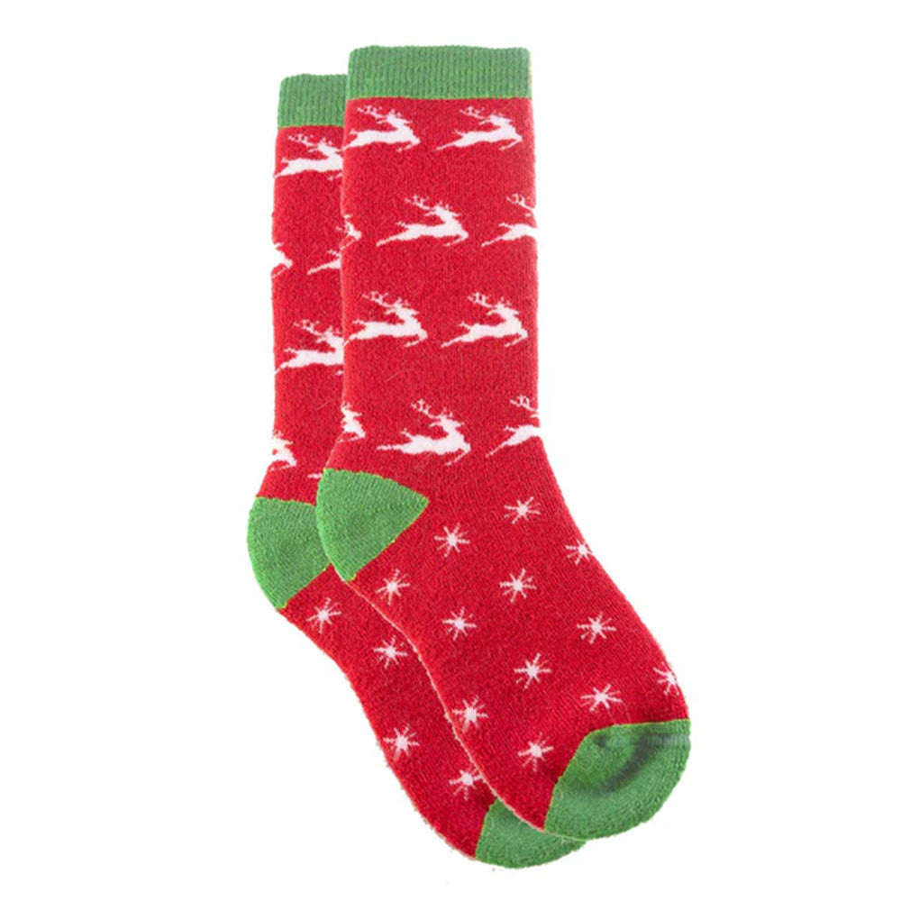SNOWSTOPPERS ALPACA CREW SOCKS HOLIDAY REINDEER - KIDS