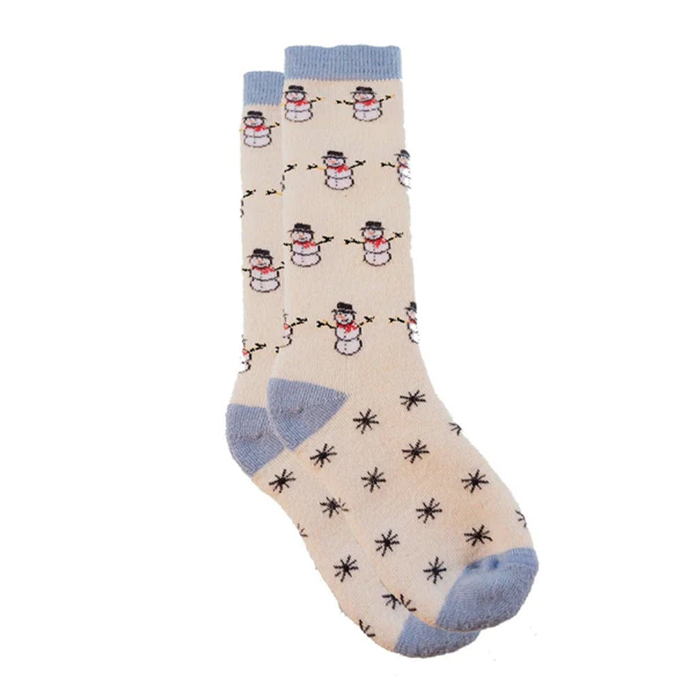 SNOWSTOPPERS ALPACA CREW SOCKS HOLIDAY SNOWMAN - KIDS