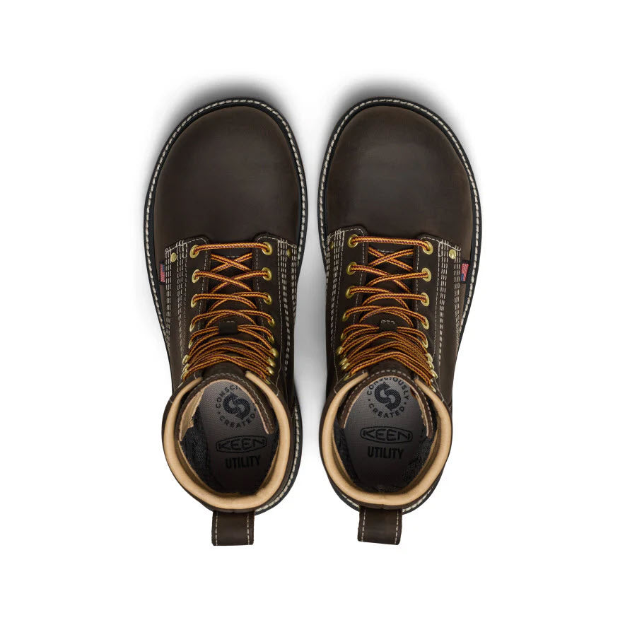 KEEN COMPOSITE TOE 8 INCH LIBERTY 90 DEGREE WATERPROOF USA BOOT COFFEEBEAN - MENS
